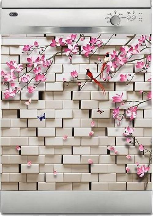 Bulaşık Makinesi Sticker Kaplama Beyaz Eşya Kaplama Kiraz Çiçeği