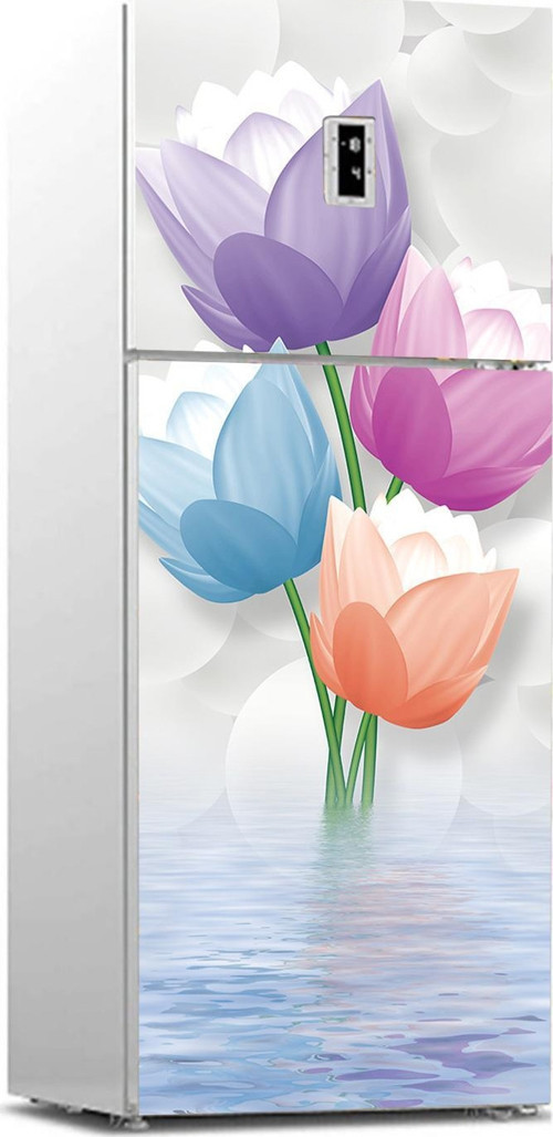 Buzdolabı Sticker Kaplama Dolap Kaplama Etiketi 3d Renkli Çiçekler