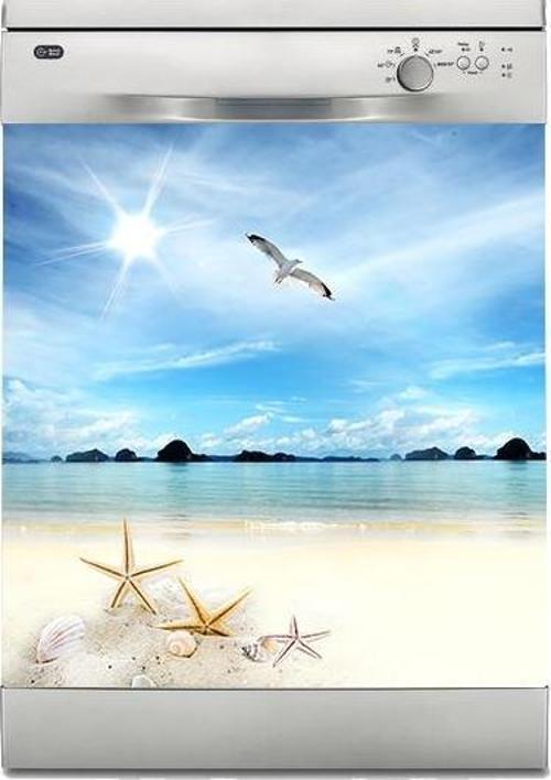 Bulaşık Makinesi Sticker Kaplama Beyaz Eşya Kaplama 3D Deniz Manzarası