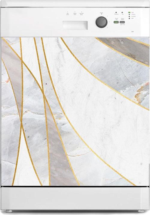 Bulaşık Makinesi Sticker Kaplama Beyaz Eşya Kaplama Soyut Mermer Doku