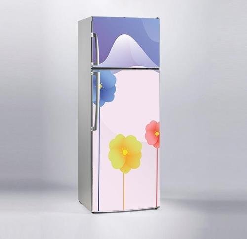 Buzdolabı Sticker Kaplama Dolap Kaplama Etiketi Renkli Çiçek