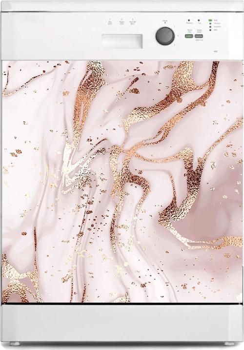 Bulaşık Makinesi Sticker Kaplama Beyaz Eşya Kaplama Soyut Pembe Parıltı