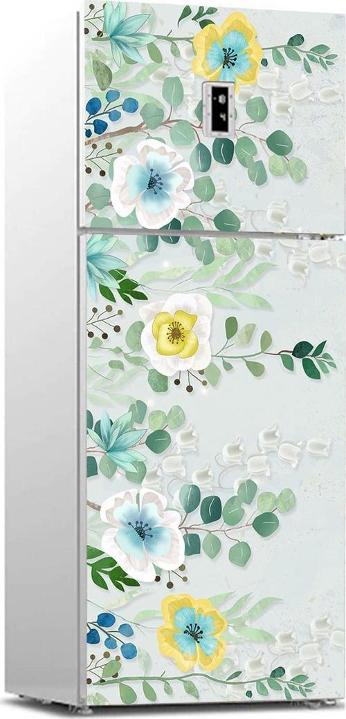 Buzdolabı Sticker Kaplama Dolap Kaplama Etiketi Renkli Çiçekler