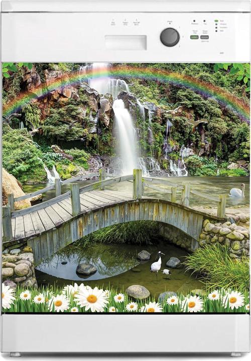Bulaşık Makinesi Sticker Kaplama Beyaz Eşya Kaplama Köprü Şelale