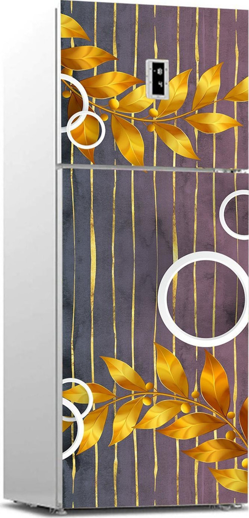 Buzdolabı Sticker Kaplama Dolap Kaplama Etiketi Altın Yapraklar