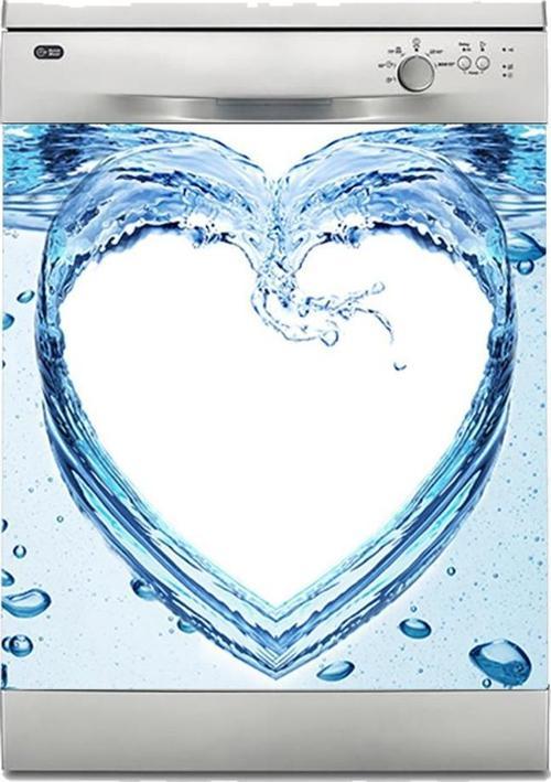 Bulaşık Makinesi Sticker Kaplama Beyaz Eşya Kaplama Su Damlası Kalp