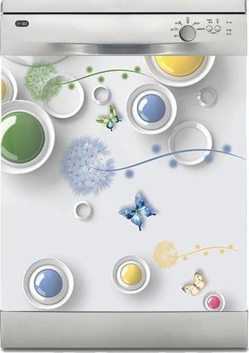 Bulaşık Makinesi Sticker Kaplama Beyaz Eşya Kaplama 3D Modern Tasarım