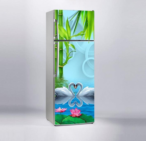 Buzdolabı Sticker Kaplama Dolap Kaplama Etiketi Bambu Kuğu