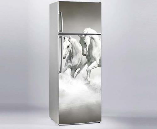 Buzdolabı Sticker Kaplama Dolap Kaplama Etiketi Beyaz Atlar