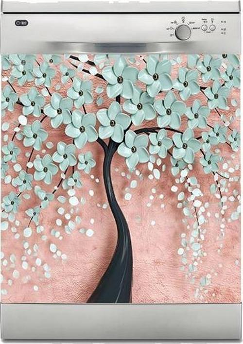 Bulaşık Makinesi Sticker Kaplama Beyaz Eşya Kaplama Dökülen Çiçekler
