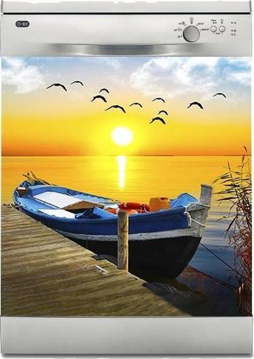 Bulaşık Makinesi Sticker Kaplama Beyaz Eşya Kaplama Tekne Gün Batımı