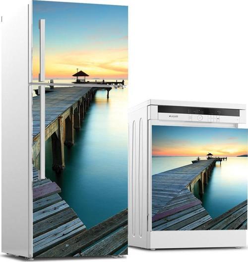 Buzdolabı ve Bulaşık Makinası Beyaz Eşya Sticker Kaplama Deniz Yol