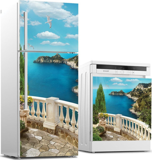 Buzdolabı ve Bulaşık Makinası Beyaz Eşya Sticker Kaplama Balkon Deniz