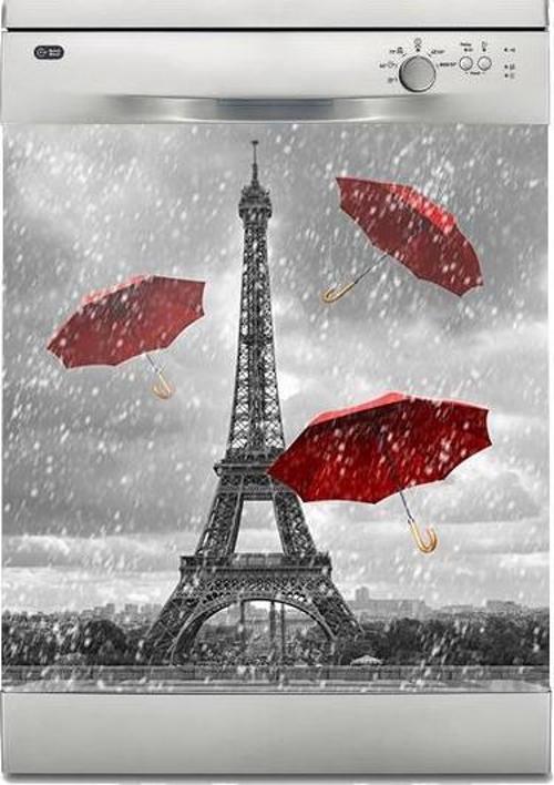 Bulaşık Makinesi Sticker Kaplama Beyaz Eşya Kaplama Eyfel Şemsiye