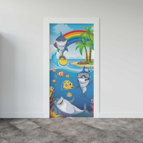 Kapı Giydirme Kapı Sticker Folyosu Köpek Balığı