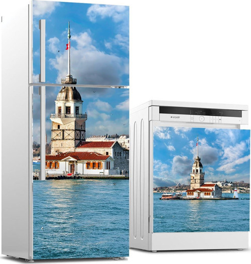 Buzdolabı ve Bulaşık Makinası Beyaz Eşya Sticker Kaplama Kız Kulesi