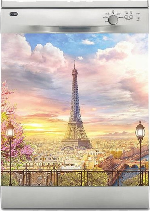 Bulaşık Makinesi Sticker Kaplama Beyaz Eşya Kaplama Vintage Paris