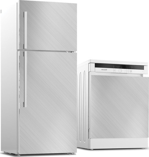 Buzdolabı ve Bulaşık Makinası Beyaz Eşya Sticker Kaplama Metal Plaka Desen