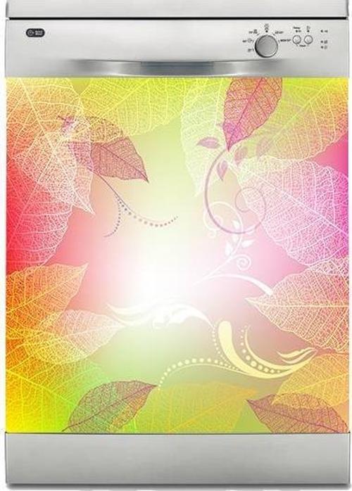 Bulaşık Makinesi Sticker Kaplama Beyaz Eşya Kaplama Yapraklar