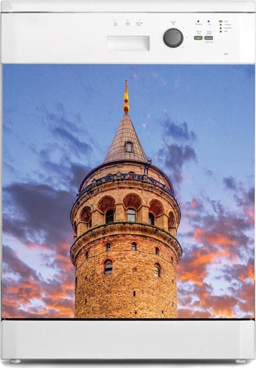 Bulaşık Makinesi Sticker Kaplama Beyaz Eşya Kaplama Galata Kulesi