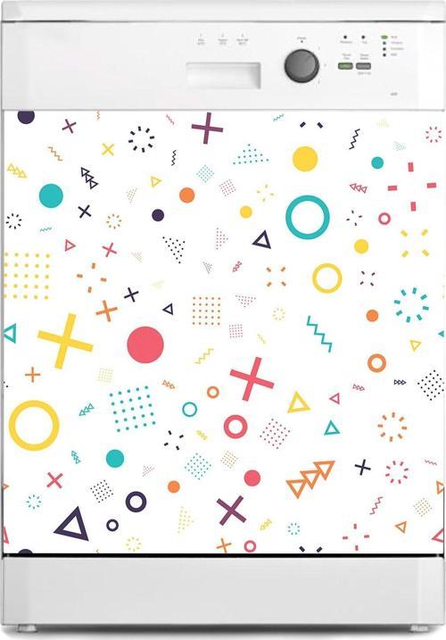 Bulaşık Makinesi Sticker Kaplama Beyaz Eşya Kaplama Geometrik Şekiller