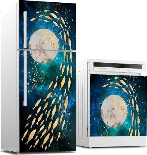 Buzdolabı ve Bulaşık Makinası Beyaz Eşya Sticker Kaplama Parıltı