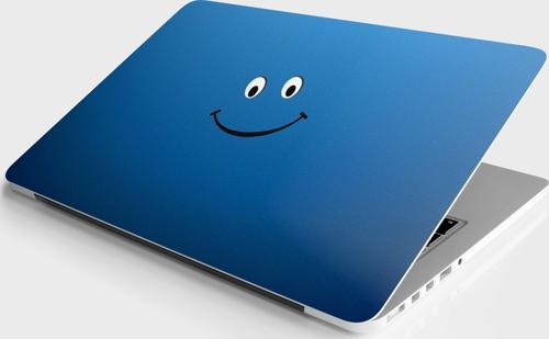 Laptop Sticker Bilgisayar Notebook Pc Kaplama Etiketi Gülümse Mavi