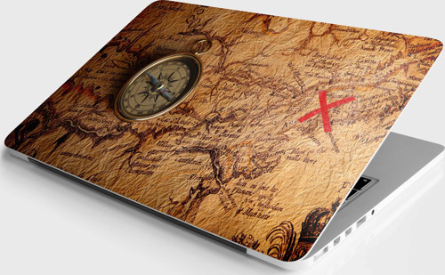 Laptop Sticker Bilgisayar Notebook Pc Kaplama Etiketi Harita Pusula
