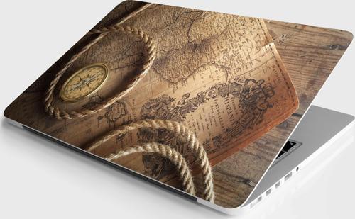 Laptop Sticker Bilgisayar Notebook Pc Kaplama Etiketi Harita Pusula Halat