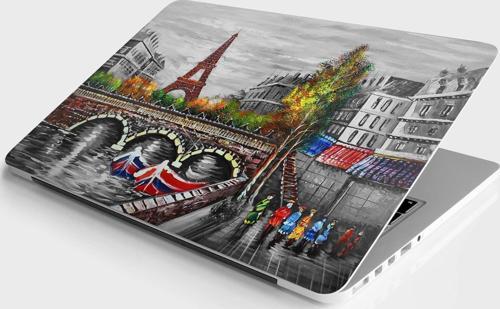 Laptop Sticker Bilgisayar Notebook Pc Kaplama Etiketi Yağlıboya Eyfel