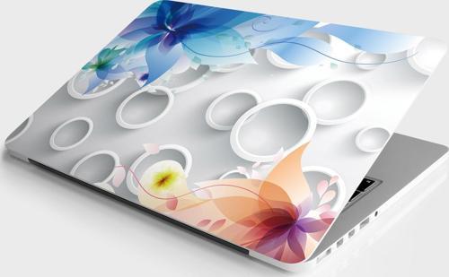 Laptop Sticker Bilgisayar Notebook Pc Kaplama Etiketi Yuvarlak Desen Çiçek