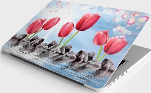 Laptop Sticker Bilgisayar Notebook Pc Kaplama Etiketi Kırmızı Lale