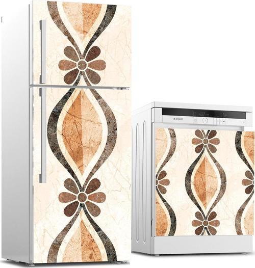 Buzdolabı ve Bulaşık Makinası Beyaz Eşya Sticker Kaplama Rustik Desen