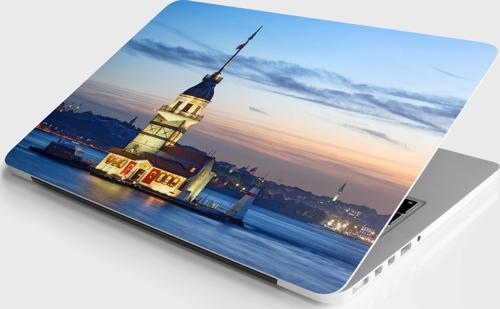 Laptop Sticker Bilgisayar Notebook Pc Kaplama Etiketi Kız Kulesi Gece