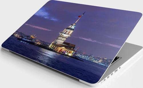 Laptop Sticker Bilgisayar Notebook Pc Kaplama Etiketi Kız Kulesi Gece