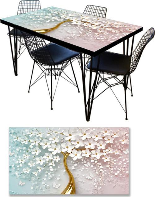 Masa Kaplama Folyosu Mobilya Masa Kaplama Folyoları 3d Altın Ağaç