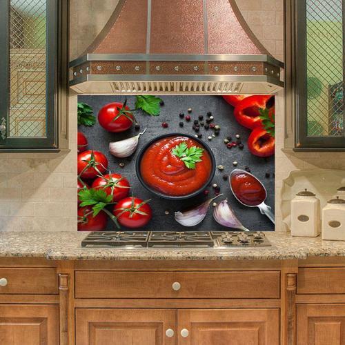 Mutfak Duvar Tezgah Arası Ocak Arkası Sticker Kaplama Ketçap Sos
