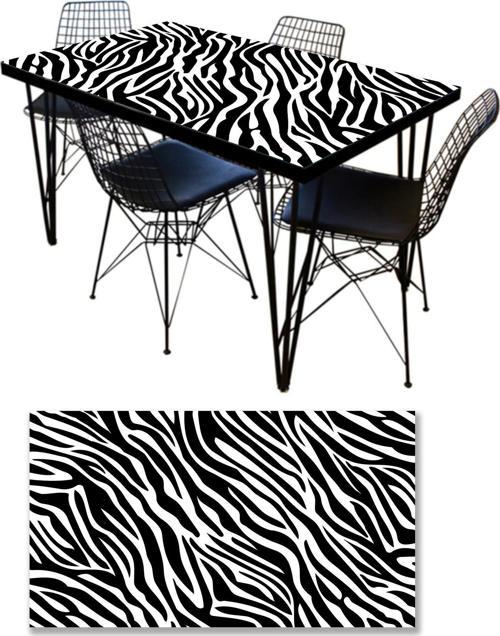 Masa Kaplama Folyosu Mobilya Masa Kaplama Folyoları Zebra Desen