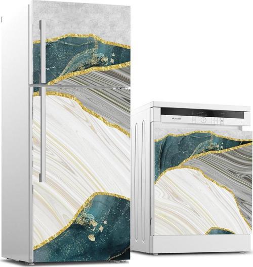 Buzdolabı ve Bulaşık Makinası Beyaz Eşya Sticker Kaplama Soyut Sanat