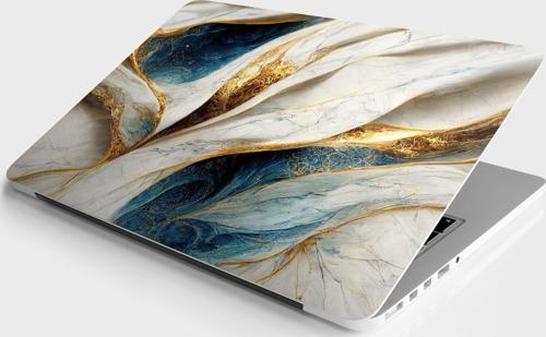 Laptop Sticker Bilgisayar Notebook Pc Kaplama Etiketi Lüks Mermer Beyaz Altın