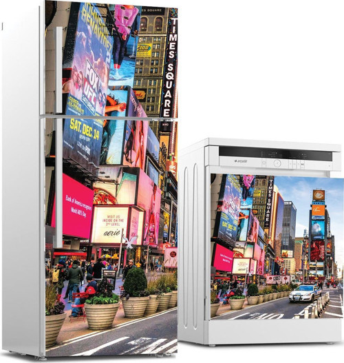 Buzdolabı ve Bulaşık Makinası Beyaz Eşya Sticker Kaplama Times Newyork
