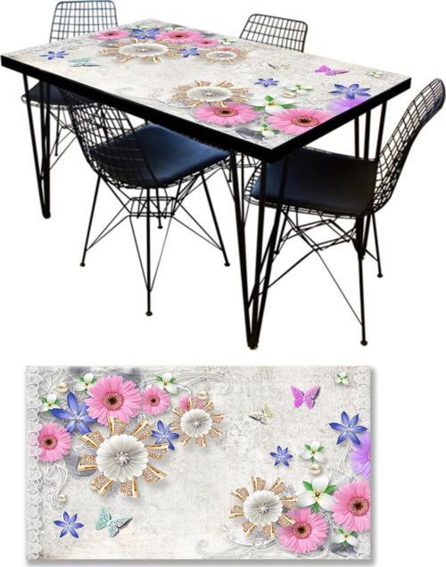 Masa Kaplama Folyosu Mobilya Masa Kaplama Folyoları Papatya Çiçek