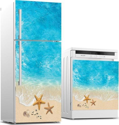 Buzdolabı ve Bulaşık Makinası Beyaz Eşya Sticker Kaplama Yaz Deniz