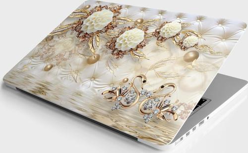 Laptop Sticker Bilgisayar Notebook Pc Kaplama Etiketi Pearls Gold