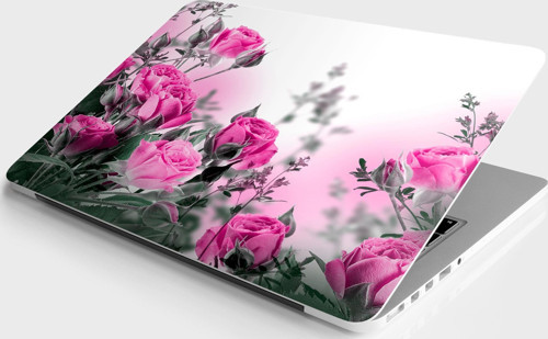 Laptop Sticker Bilgisayar Notebook Pc Kaplama Etiketi Pembe Güller