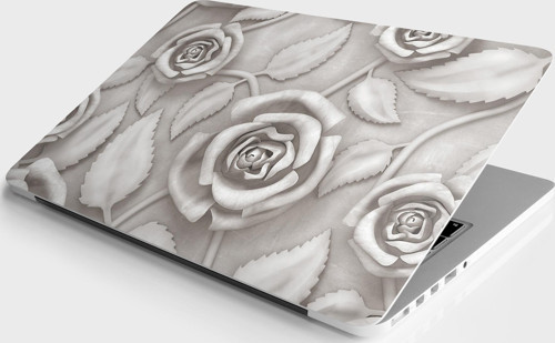 Laptop Sticker Bilgisayar Notebook Pc Kaplama Etiketi 3D Gül Çiçek