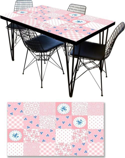 Masa Kaplama Folyosu Mobilya Masa Kaplama Folyoları Rustik Pembe