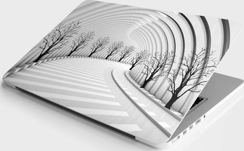Laptop Sticker Bilgisayar Notebook Pc Kaplama Etiketi 3D Yol Ağaç