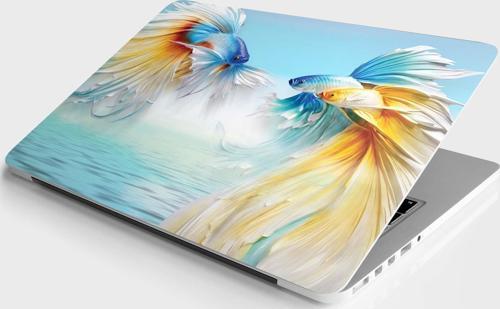 Laptop Sticker Bilgisayar Notebook Pc Kaplama Etiketi Renkli Balıklar