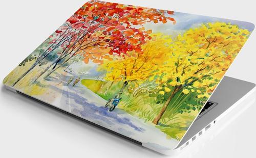Laptop Sticker Bilgisayar Notebook Pc Kaplama Etiketi Ağaç Boyama